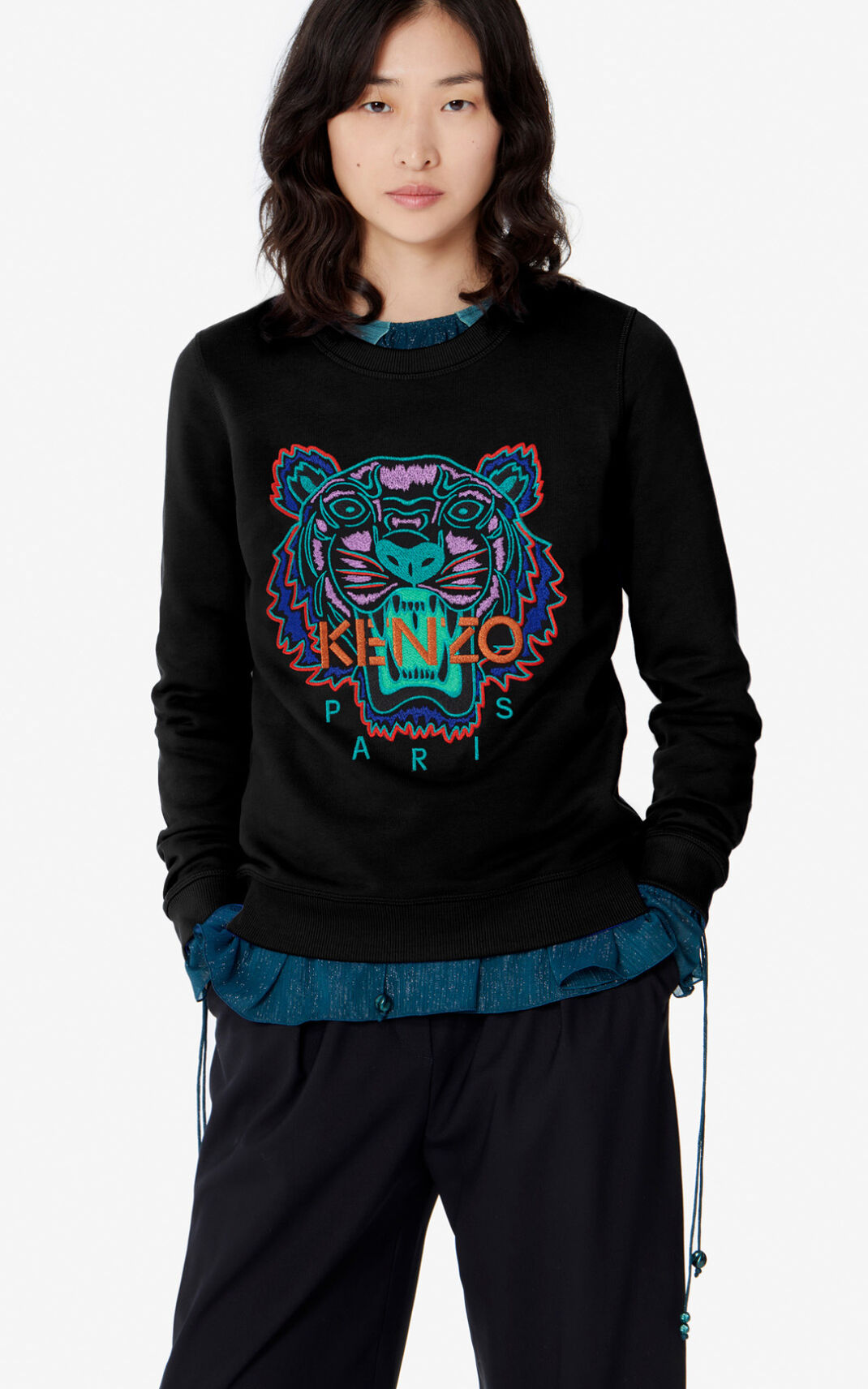 Sweatshirt Kenzo Tiger Feminino - Pretas | 580JBGDWS